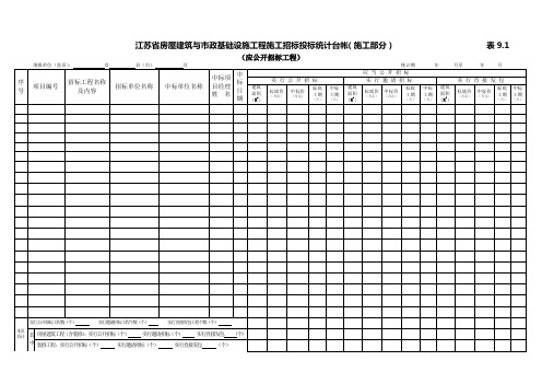 招投标统计台帐