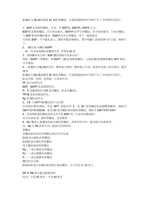 G-RP螺纹区别