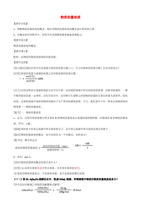 【金识源专版】高中化学 专题一 化学家眼中的物质世界 第二单元 研究物质的实验方法 物质的量浓度