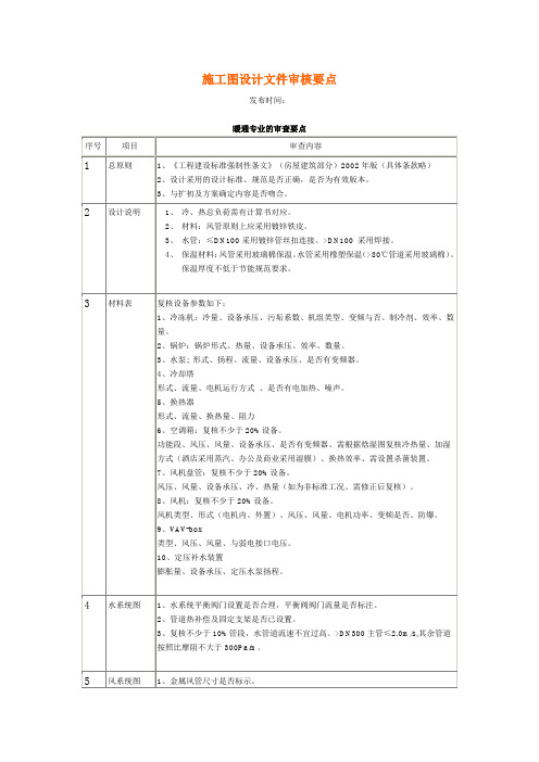 暖通施工图审图要点