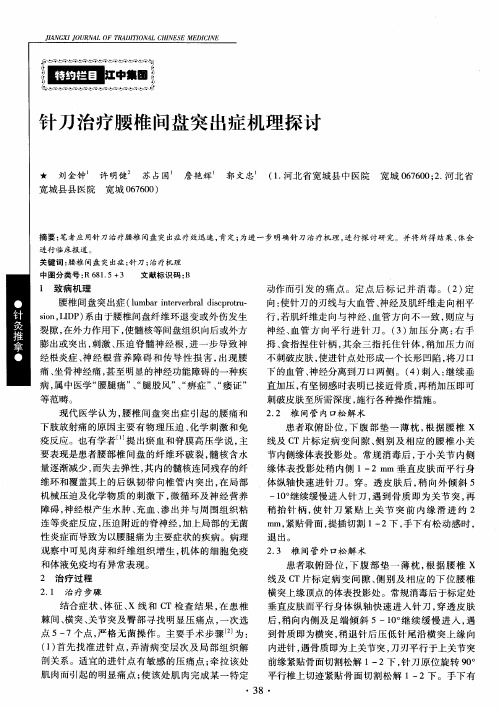 针刀治疗腰椎间盘突出症机理探讨