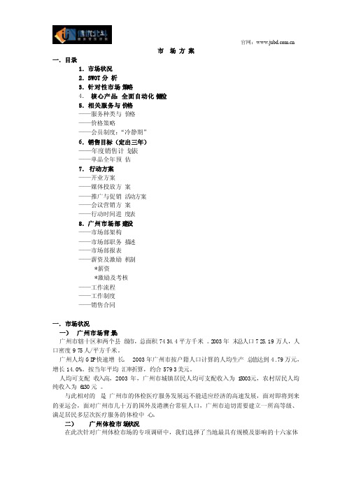 体检机构市场推广方案
