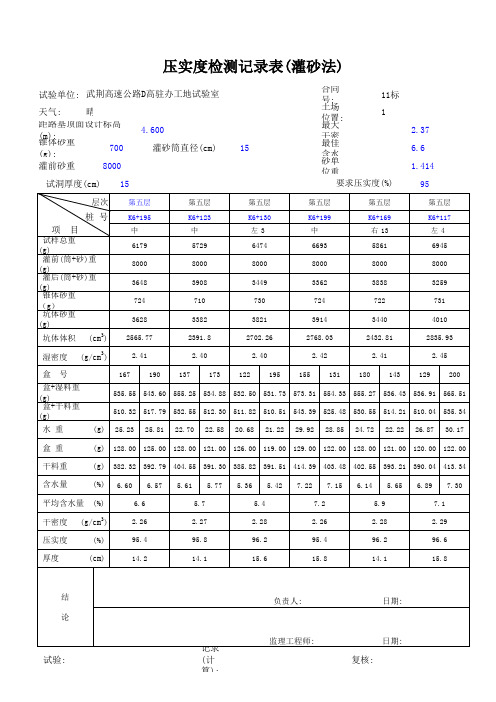 压实度(灌砂法程序)两个含水量