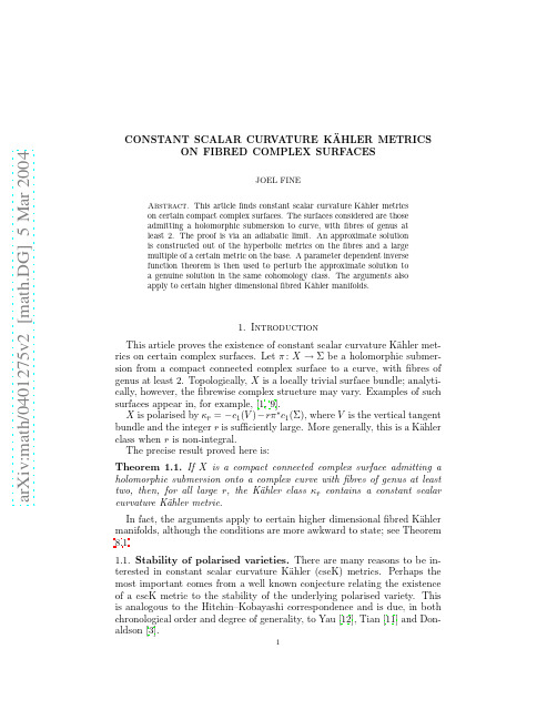 Constant scalar curvature Kahler metrics on fibred complex surfaces