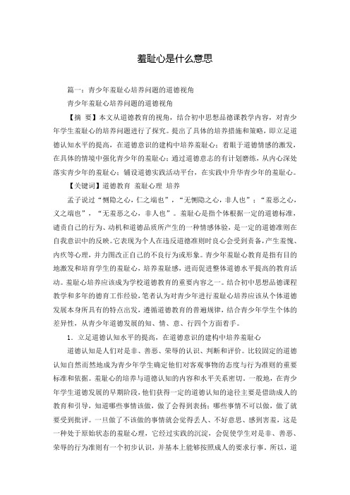 羞耻心是什么意思