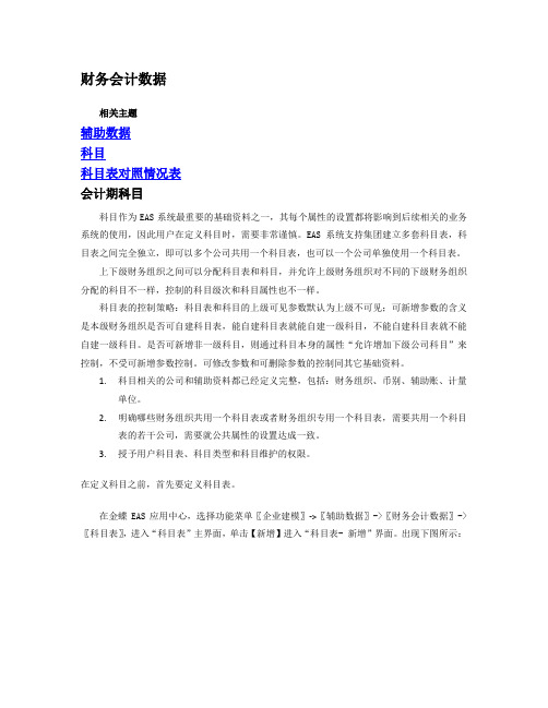 EAS基础资料-财务