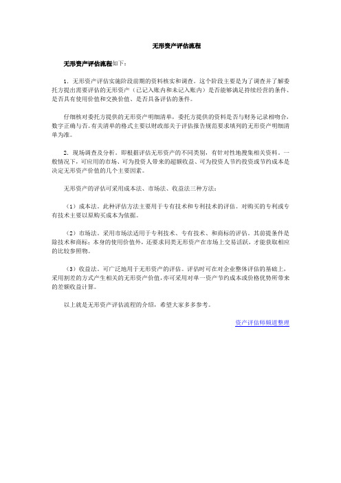 无形资产评估流程