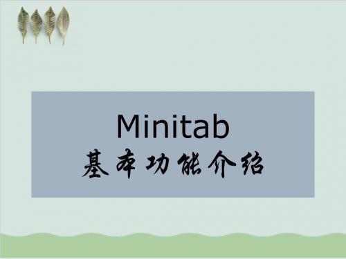 Minitab基本功能介绍PPT课件( 62页)