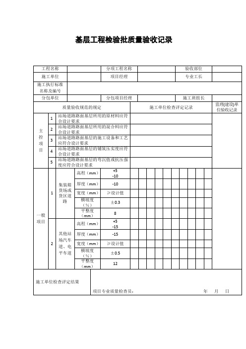 【工程文档】基层工程检验批质量验收记录