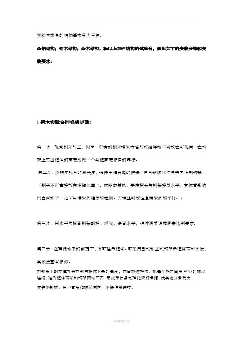 实验室家具施工安装步骤及技术要求
