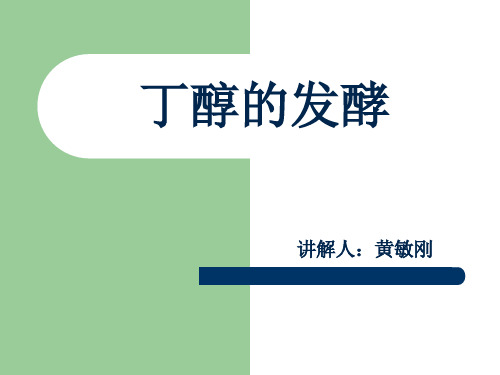 丁醇的发酵精品PPT课件