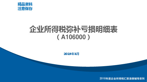 23 A106000《企业所得税弥补亏损明细表》