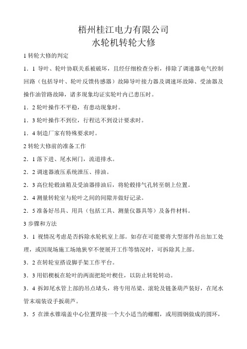 水轮机转轮大修(A级)
