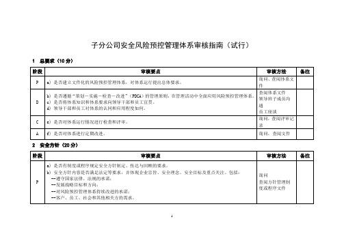 风险预控管理体系审核指南