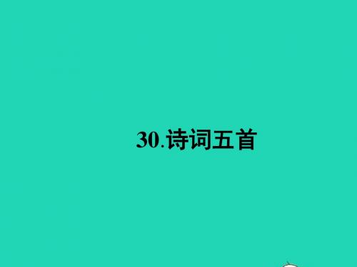 九年级语文下册第七单元30诗词五首课件语文版