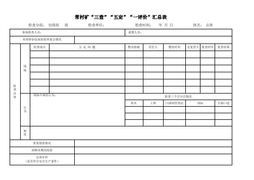 三查五定一评价汇总表(新表)