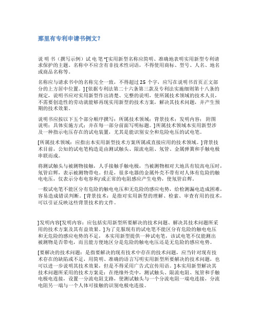 专利试电笔范文