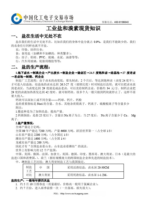 工业盐和溴素现货知识