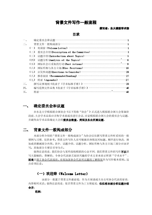 背景文件写作一般流程(含范例)