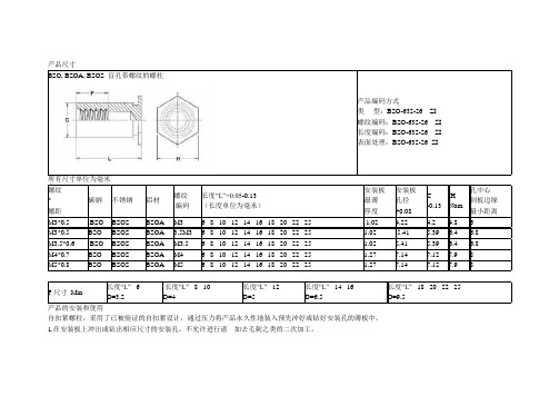 压铆螺母规格及使用方法