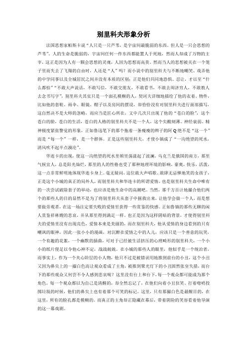 《装在套子里的人》别里科夫形象分析