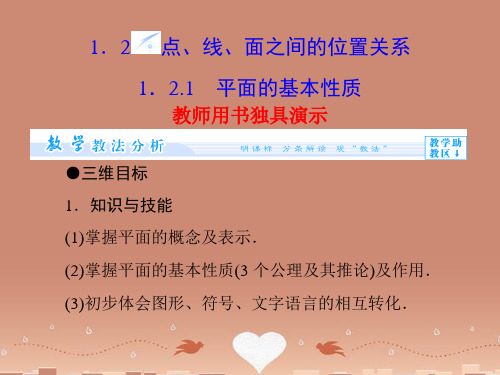 (教师用书)高中数学 1.2.1 平面的基本性质同步教学课件 苏教版必修2