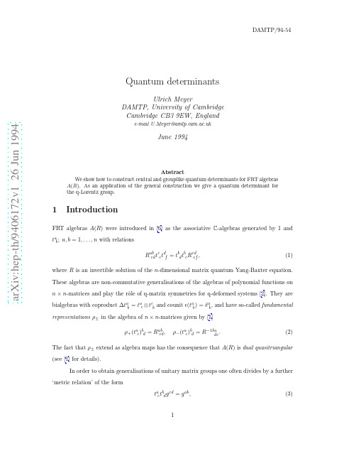 Quantum determinants