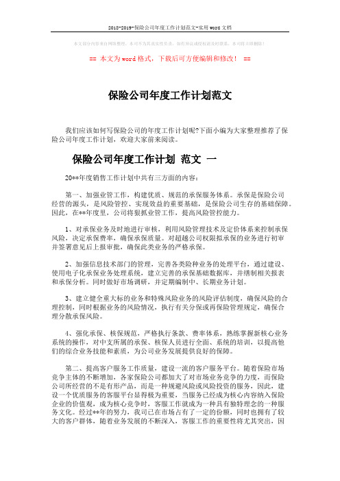 2018-2019-保险公司年度工作计划范文-实用word文档 (6页)