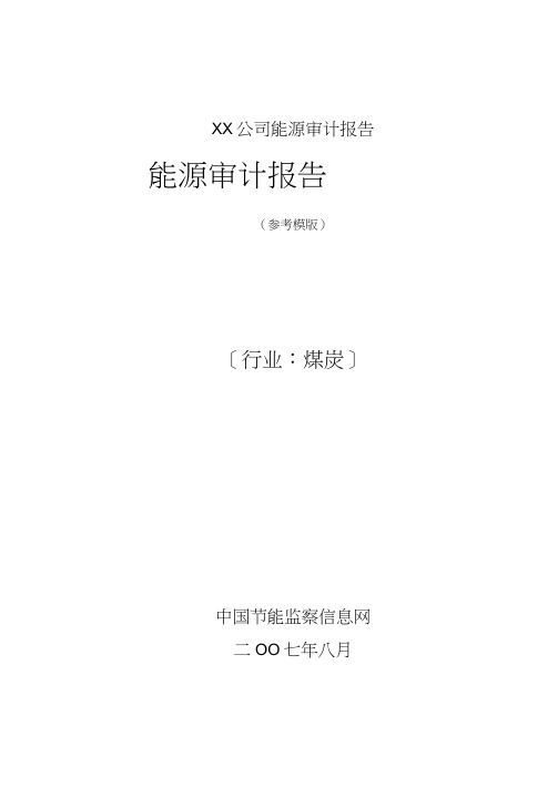 XX公司能源审计报告
