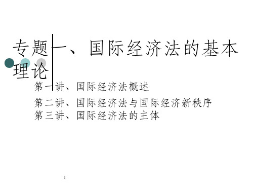 国际经济法专题一 国际经济法的基本理论