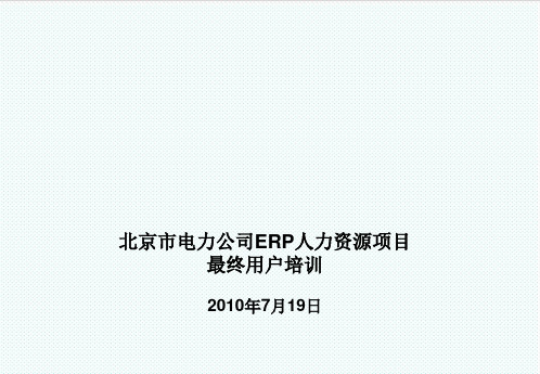 推荐下载-某电力公司人力资源管理ERP系统培训教材组织