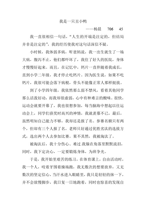 我是一只丑小鸭