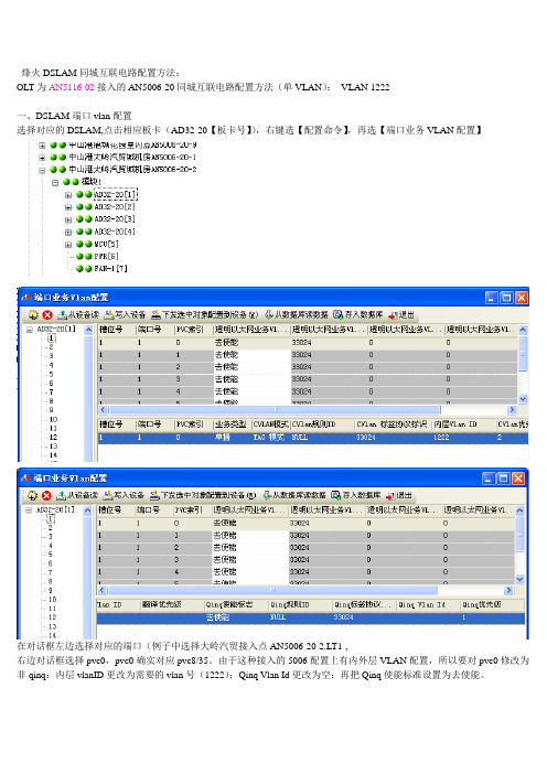 烽火DSLAM互联配置5116-02单VLAN