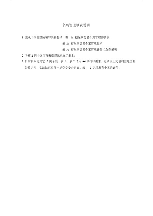 糖尿病患者个案管理评估及重点学习的记录标准表格格.doc