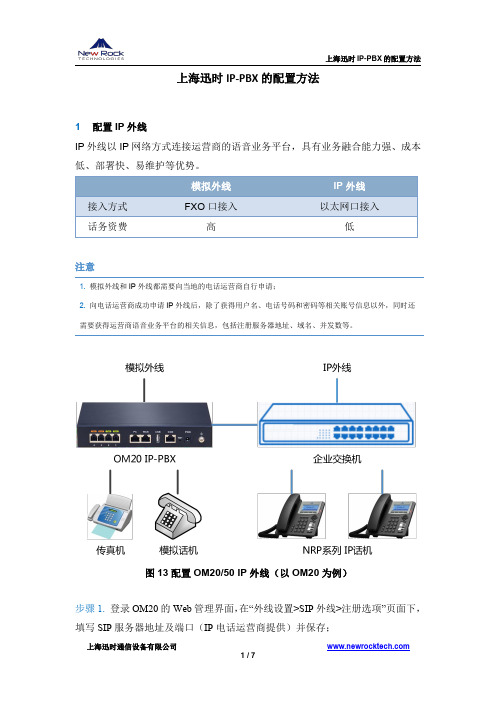 上海迅时IP-PBX的配置方法