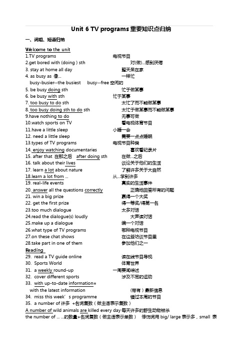 牛津译林九年级上学期英语知识点汇总-Unit6