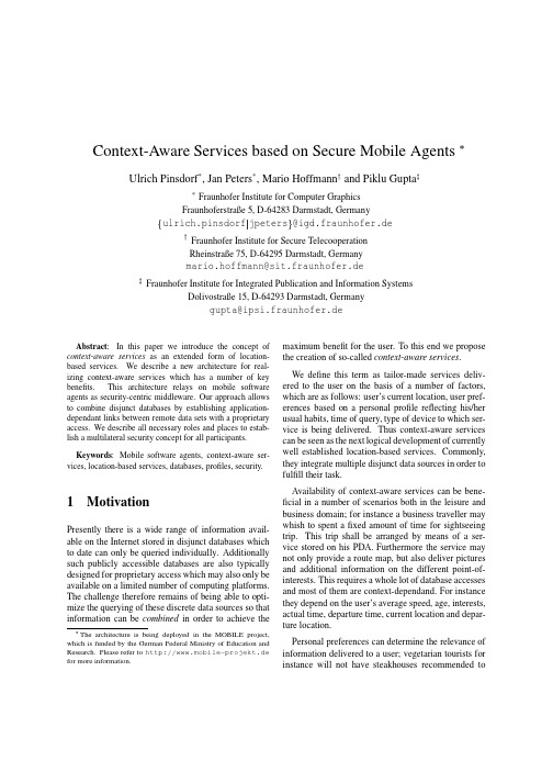 Context-Aware Services based on Secure Mobile Agents