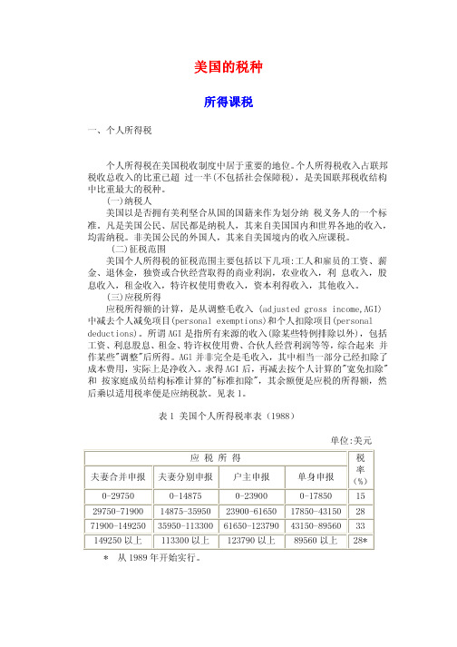 美国的税种