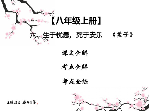 2019中考课内文言文专题复习语文课件：8上 六 生于忧患,死于安乐  《孟子》(共45张PPT)