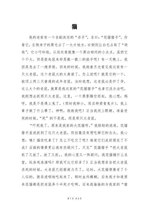 猫_六年级作文_2