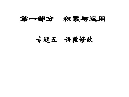 【ZKDG】2016中考语文(陕西省)课件：第1部分 专题5 积累与运用(40张)