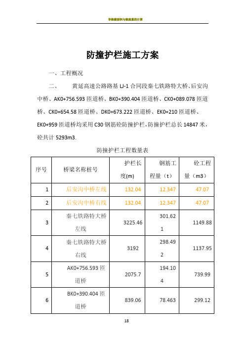 桥梁防撞护栏专项施工方案