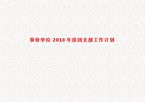 事业单位团支部2018年度工作计划