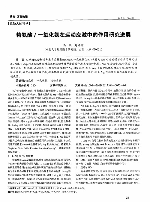 精氨酸／一氧化氮在运动应激中的作用研究进展