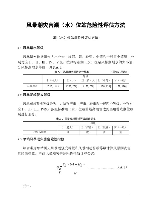 风暴潮灾害潮(水)位站危险性评估方法