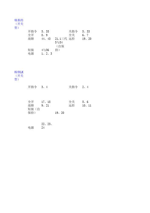 各类阀门接线图