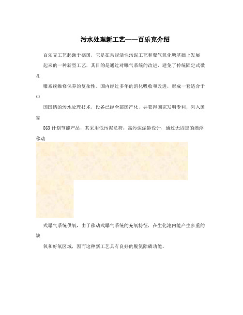 污水处理新工艺——百乐克介绍