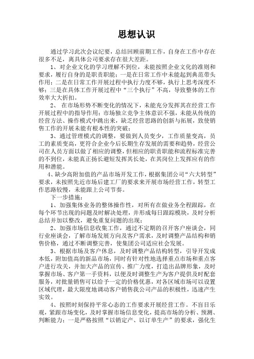 会议学习思想认识