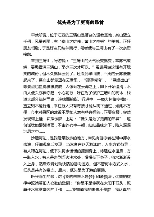 低头是为了更高的昂首