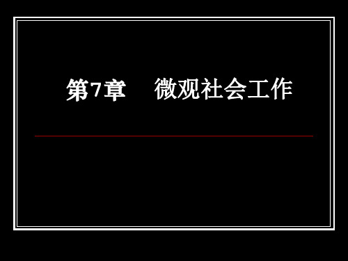 社会工作概论第7章微观社会工作.ppt